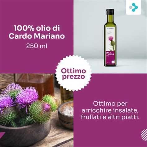 Infografica sulla composizione dell'olio di cardo mariano