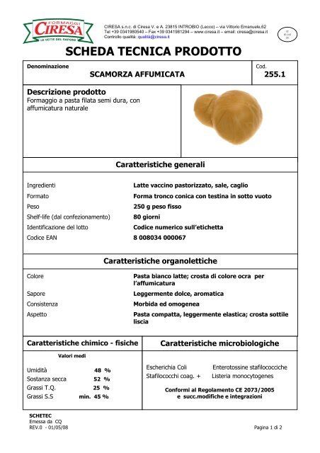 Scheda tecnica di un prodotto dermocosmetico