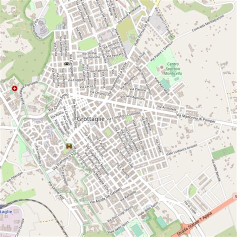 Mappa di Grottaglie con indicazione della Via Vittorio Alfieri