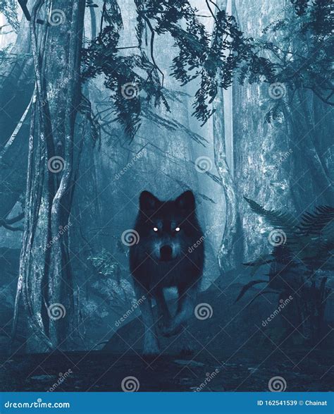 Illustrazione di un lupo nella foresta