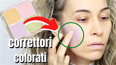 Esempio di applicazione di correttore verde su una macchia rossa