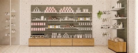 Organizzazione dello spazio beauty con espositori