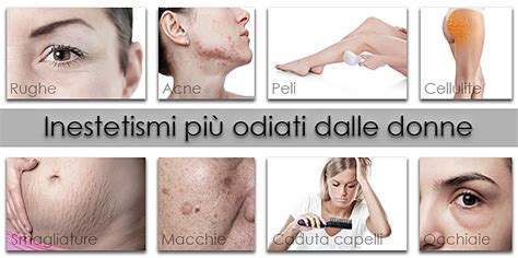 Diverse tipologie di inestetismi cutanei su viso e corpo