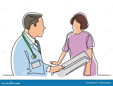 Illustrazione di un medico che consulta una paziente con sintomi di PCOS e acne