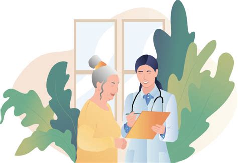 Illustrazione di una donna che parla con un medico riguardo al suo percorso di cura