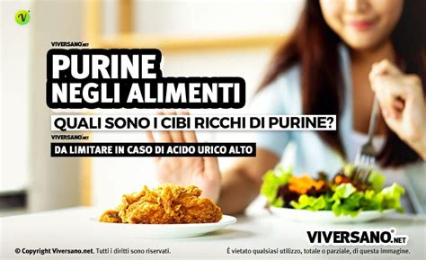 Infografica su alimenti ricchi e poveri di purine