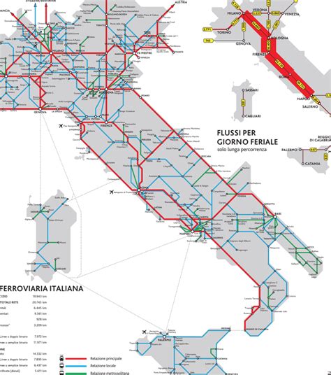 Mappa delle principali linee ferroviarie del Veneto servite dai treni Rock e Pop